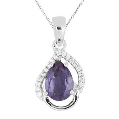 BUY BRAZILIAN AMETHYST GEMSTONE CLASSIC PENDANT IN 925 SILVER